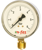 Манометр Uni-fitt радиальный 6 бар, диаметр 80 мм, 1/2Н