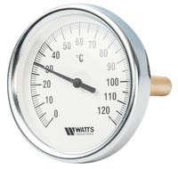 Термометр биметаллический с погружной гильзой Watts F+R801 (T) 100/100